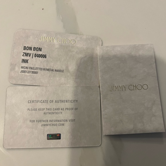 NWT Jimmy Choo Sequined Micro Bon Bon Ink Blue - Picture 10 of 12